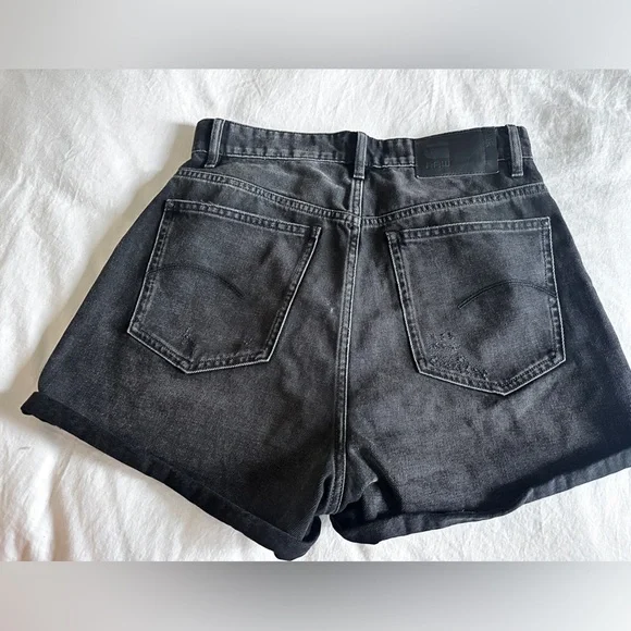 G-Star Black Distressed Denim Shorts size 29 - Picture 7 of 8